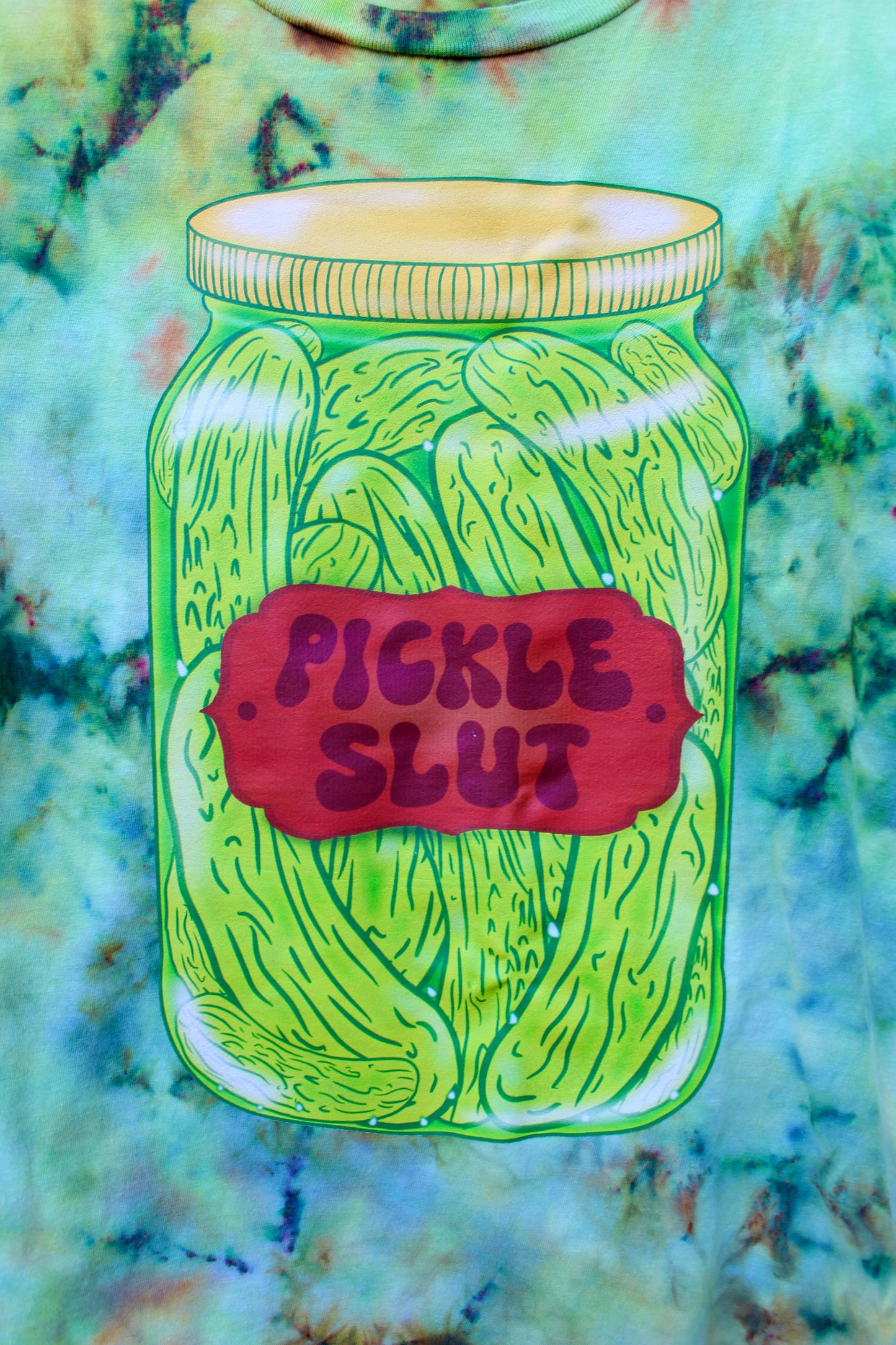 "Pickle Slut" Original Art Tie Dyed Tee