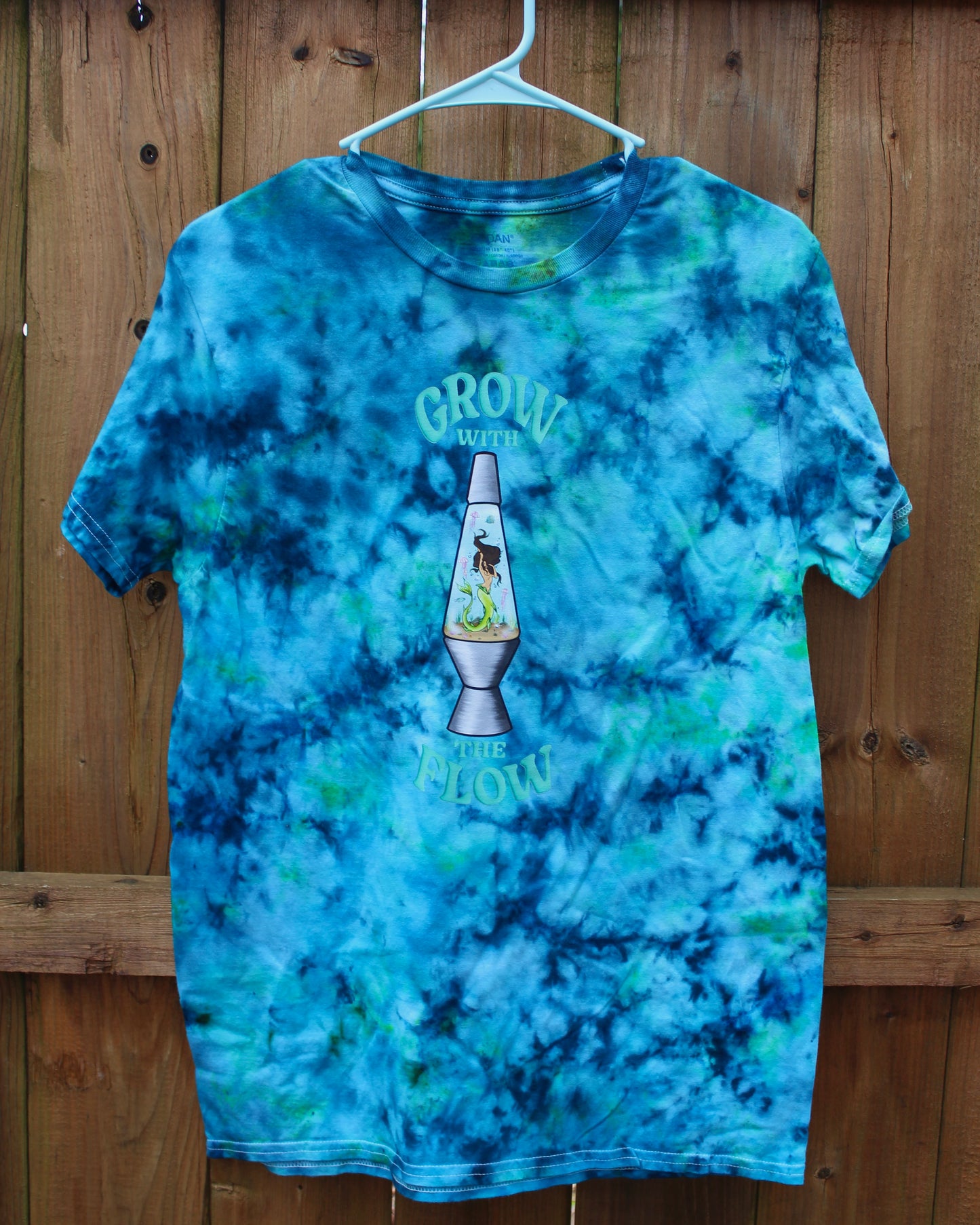"Grow with the Flow" Lava Lamp Mermaid Tie Dye Tee