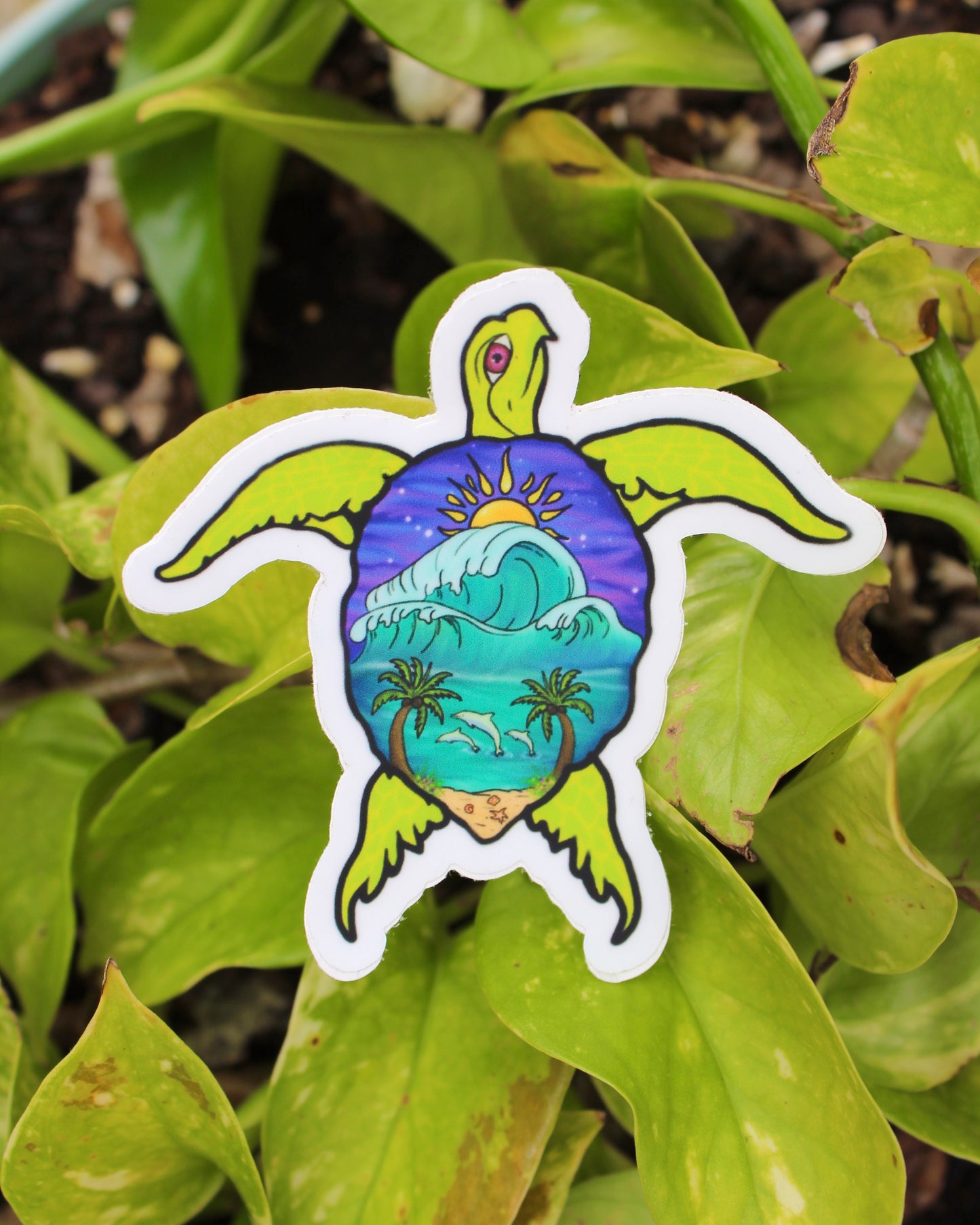Ocean Life Turtle Waterproof Sticker