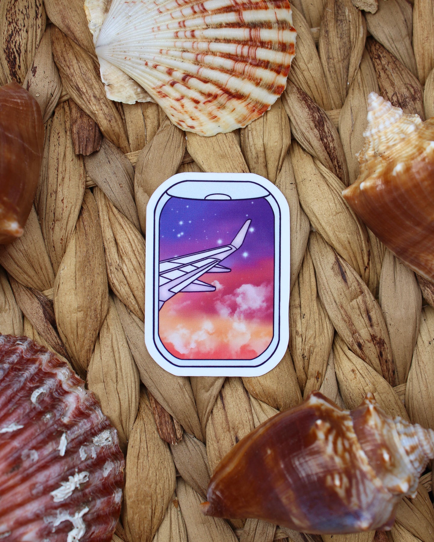 "Onto the Next Adventure" Airplane Sunset Sticker