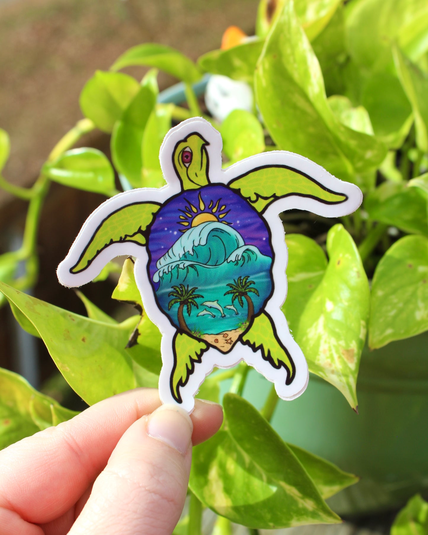 Ocean Life Turtle Waterproof Sticker